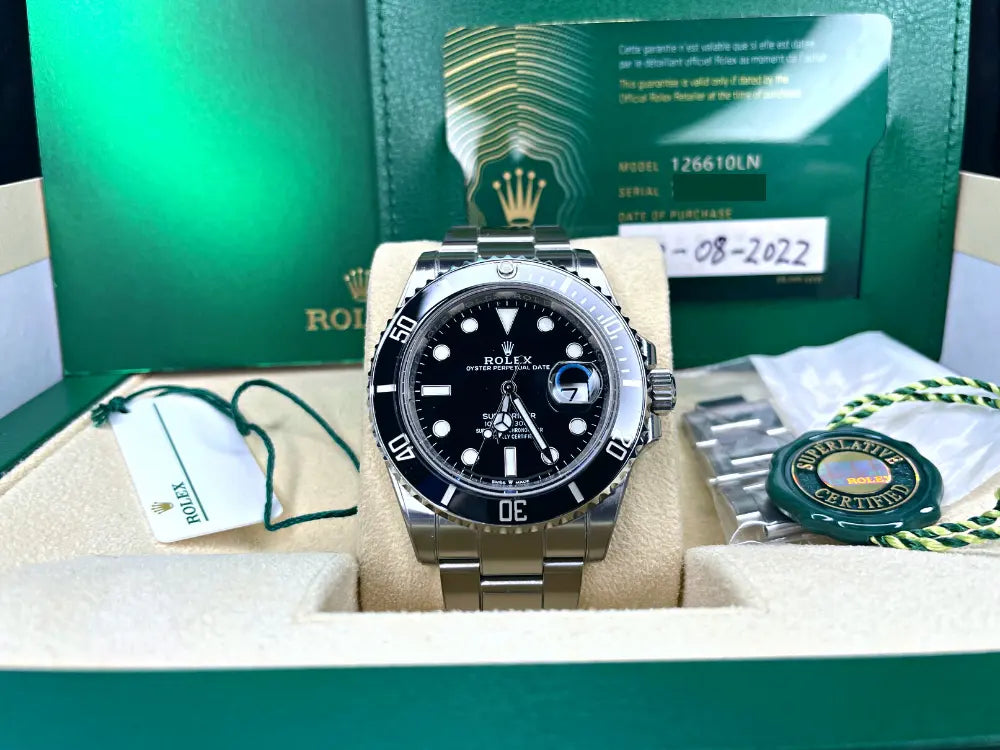 Rolex Submariner Date 41mm 126610LN Green Strap & Bracelet 2022 Mint