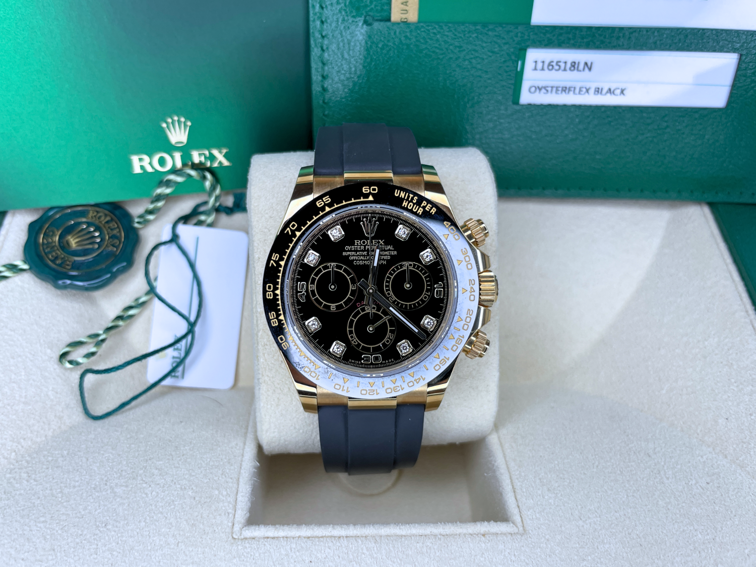 Rolex Daytona YG Black Diamond Dial MINT Rolex - For Sale