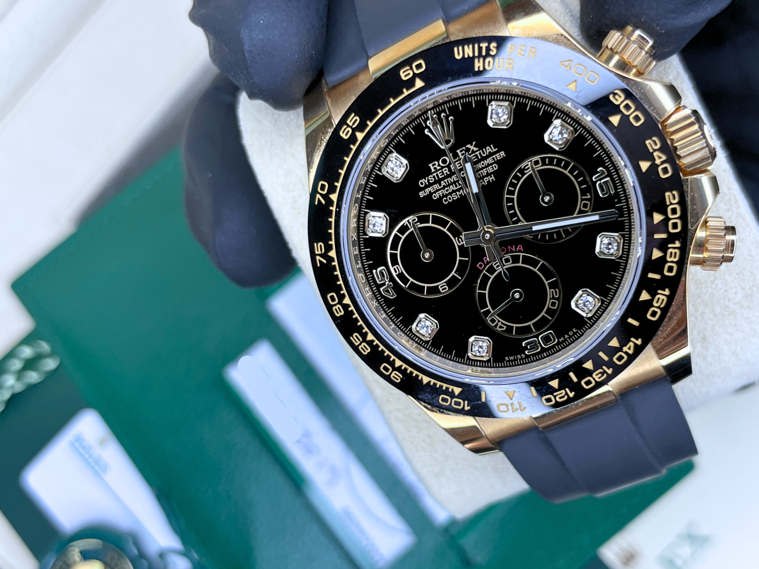 Rolex Daytona YG Black Diamond Dial MINT Rolex - For Sale