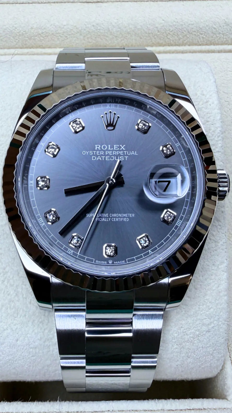 Rolex 126334 Datejust 41 Slate Diamond Dial MINT 2024 - For Sale