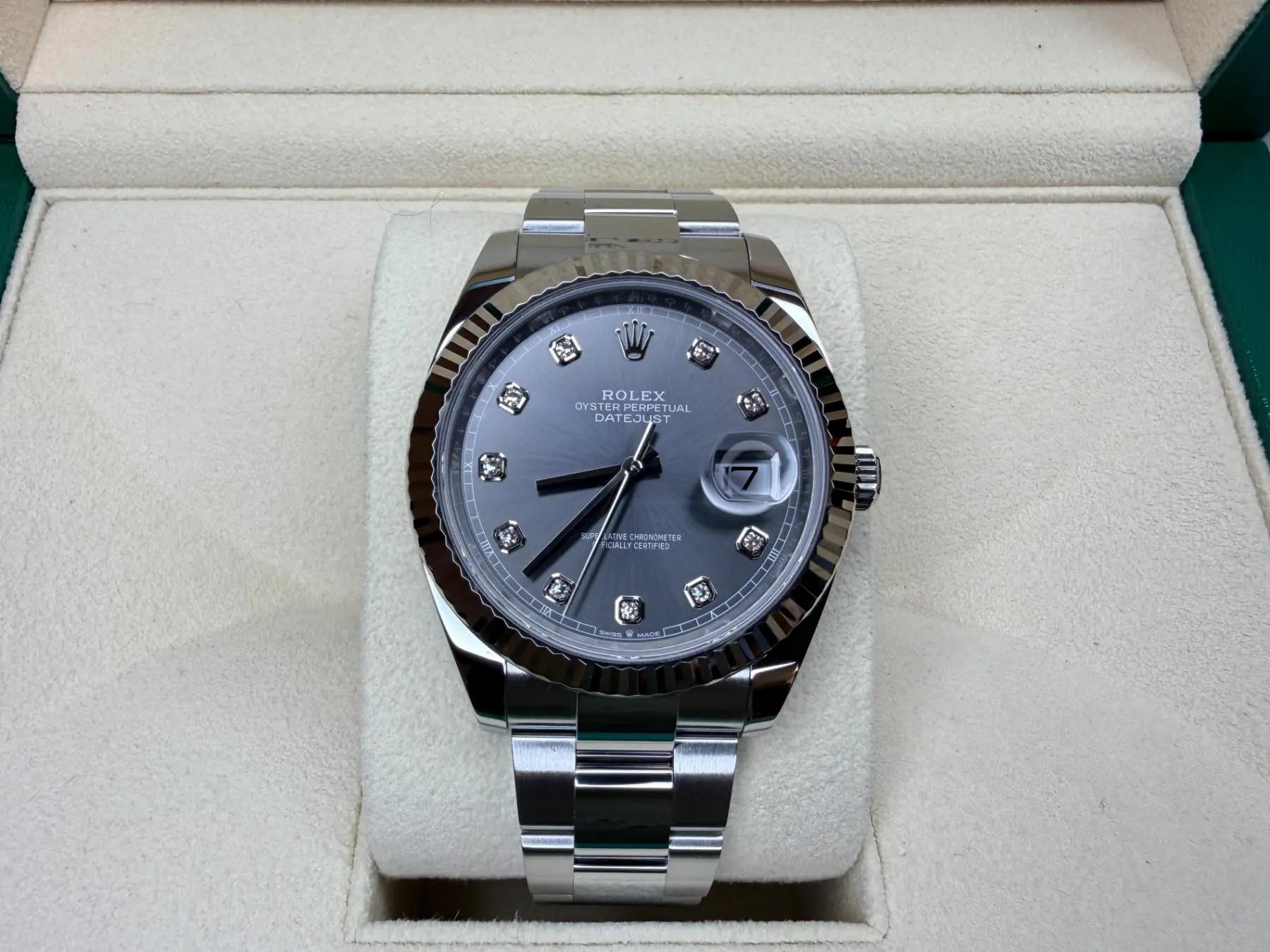 Rolex 126334 Datejust 41 Slate Diamond Dial MINT 2024 - For Sale