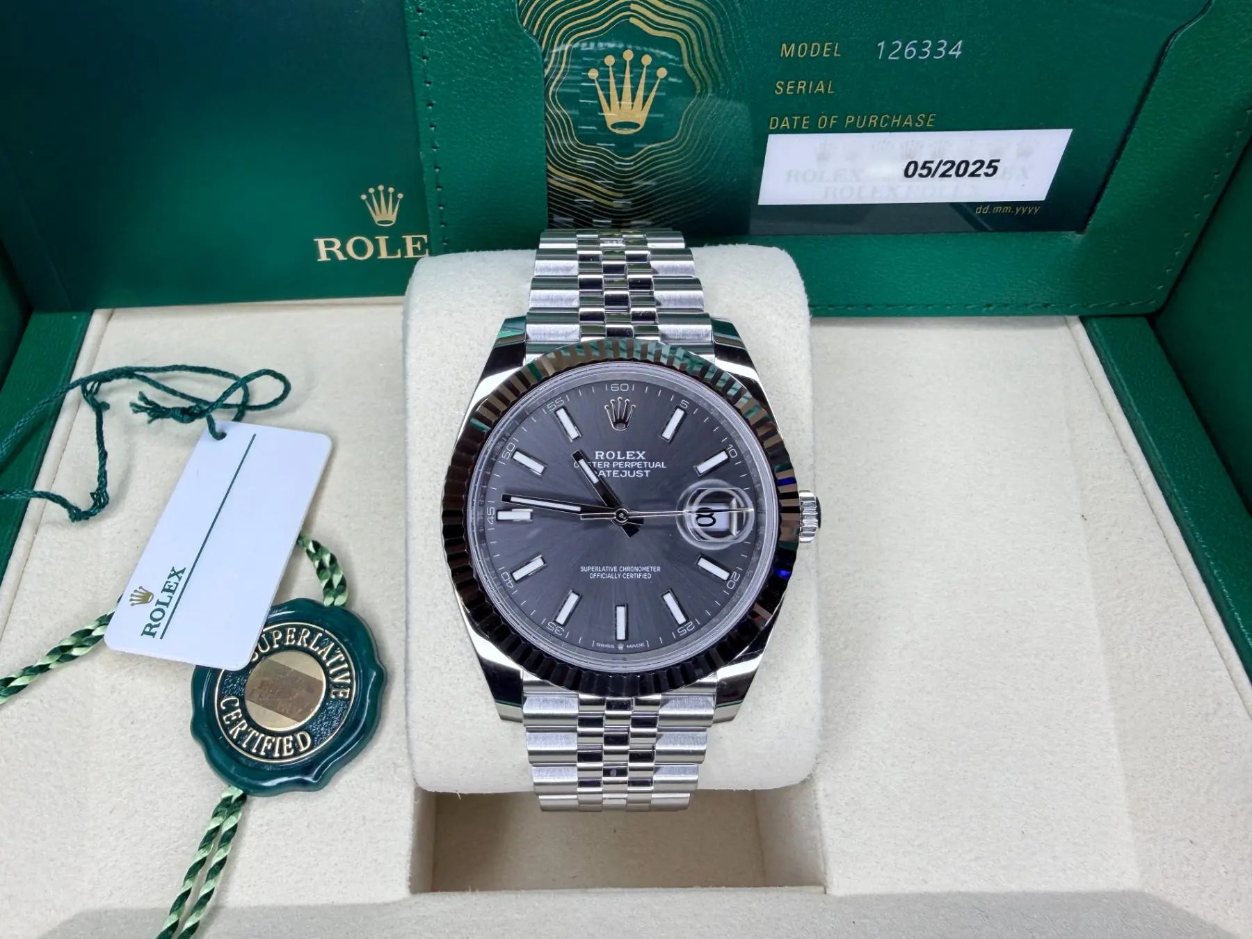 Rolex 126334 Datejust 41 Slate Stick Dial 2025