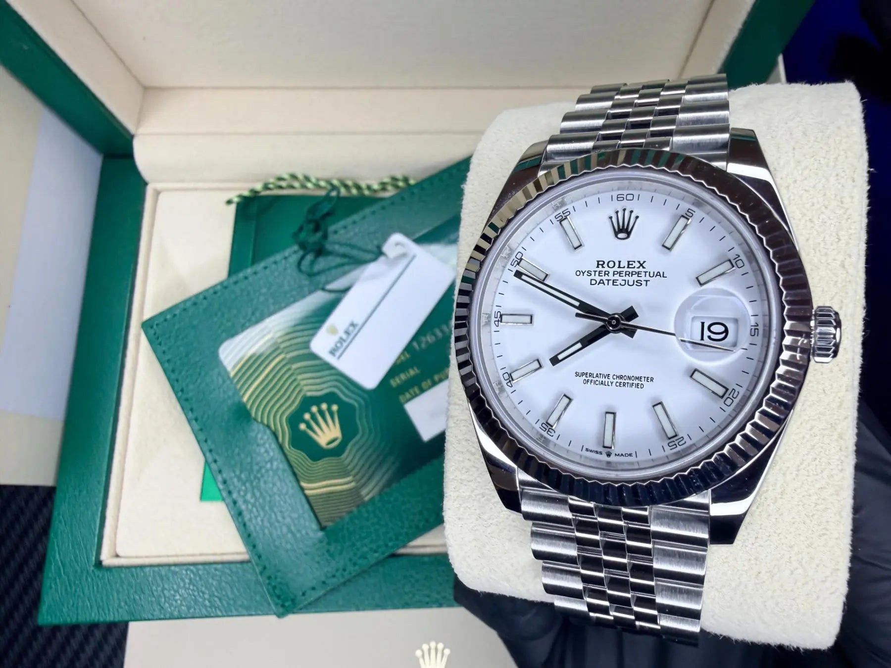 Rolex 126334 Datejust 41 White Stick Dial MINT 2022 - For Sale