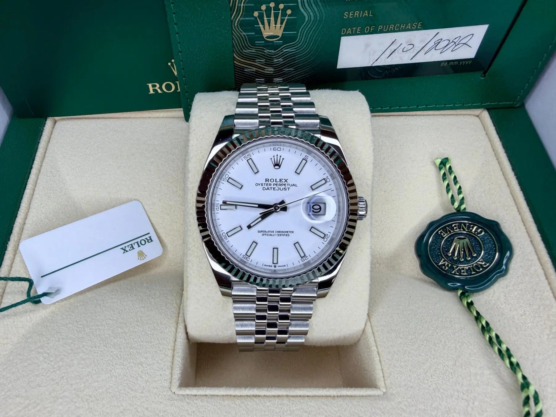 Rolex 126334 Datejust 41 White Stick Dial MINT 2022 - For Sale