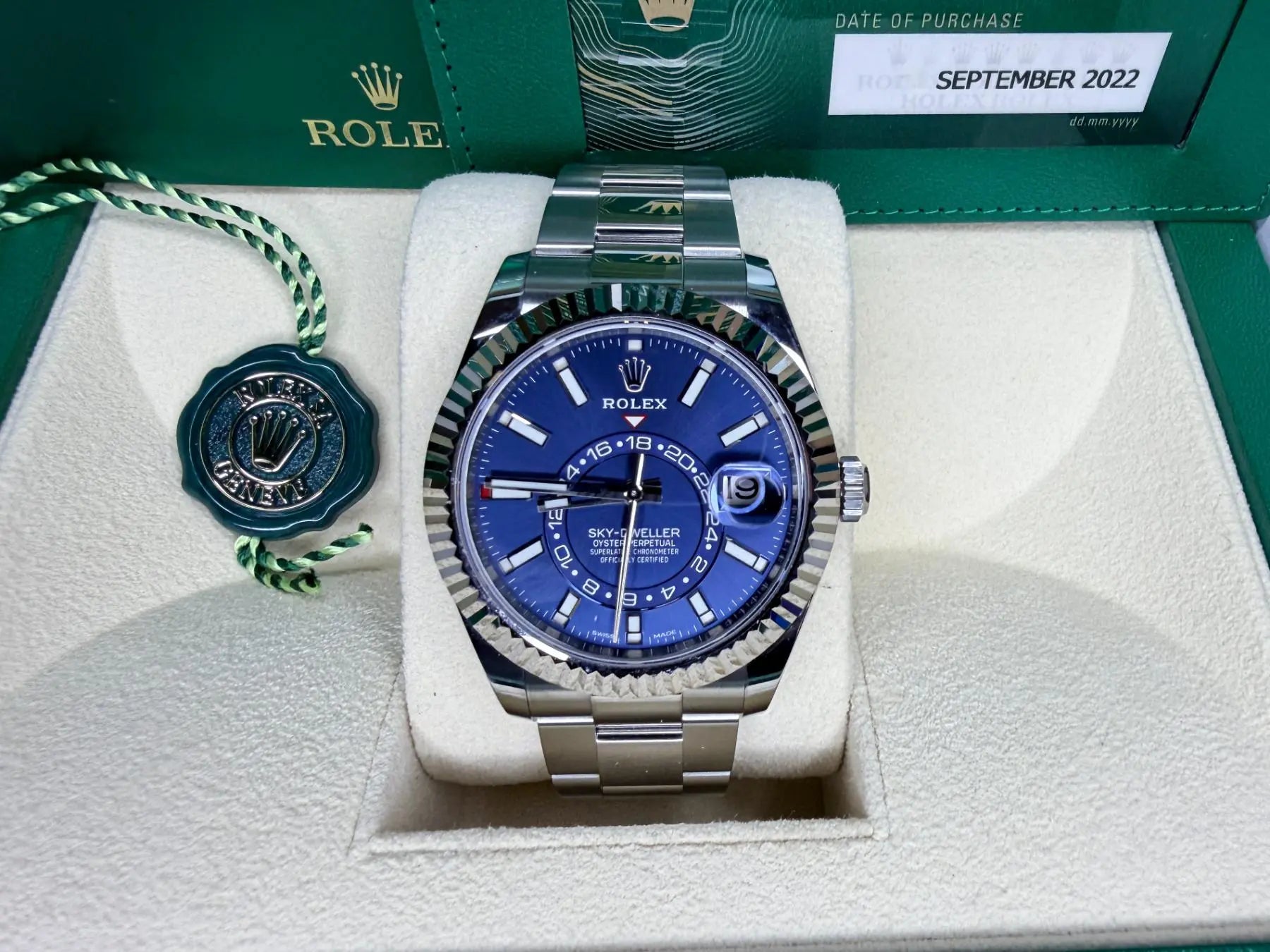 Rolex 326934 Sky-Dweller Blue Dial BNIB NOS 2022 - Impossible Watches