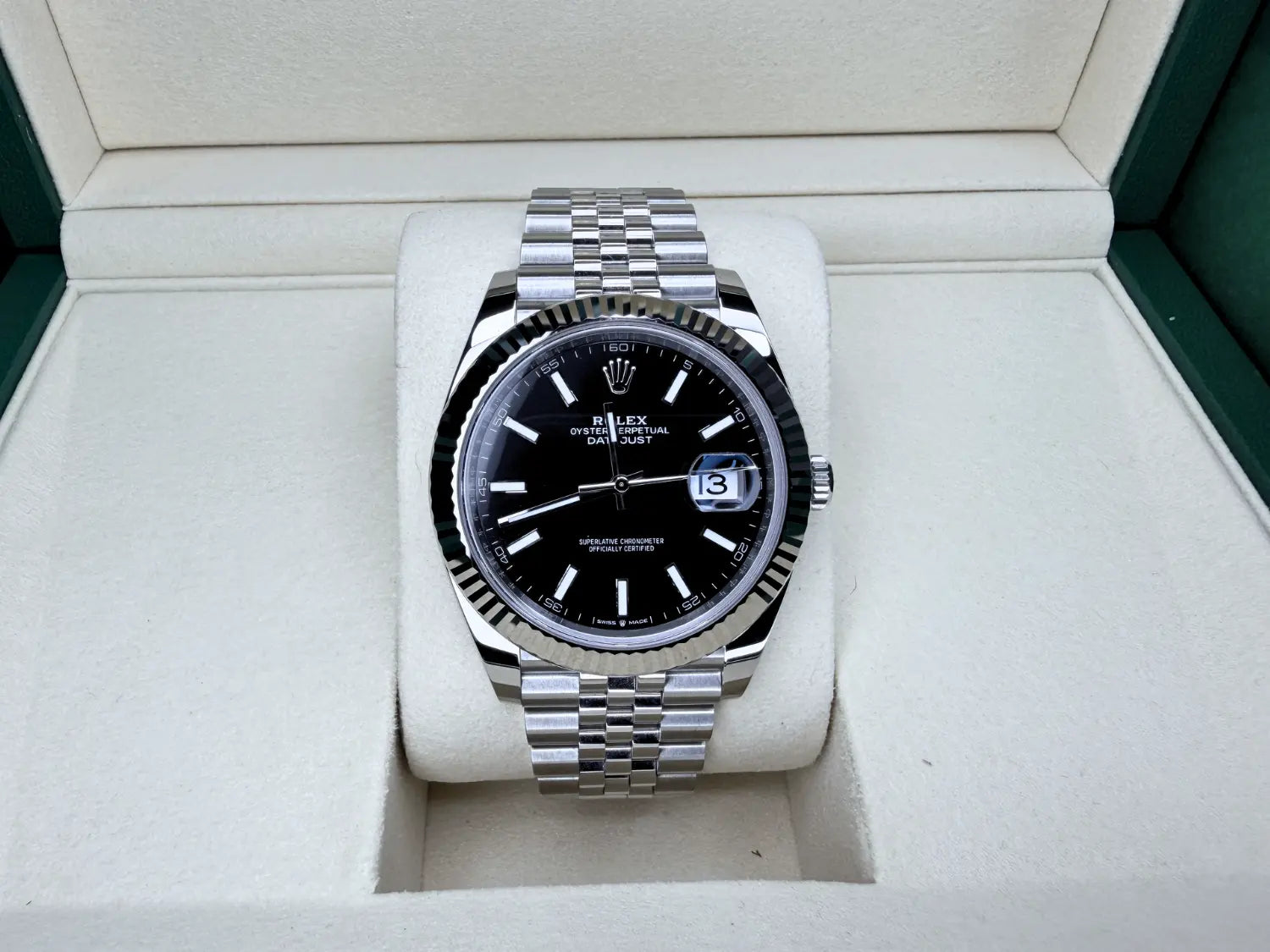 Rolex Datejust 41 Fluted Bezel Black Stick Dial on Jubilee - Impossible Watches