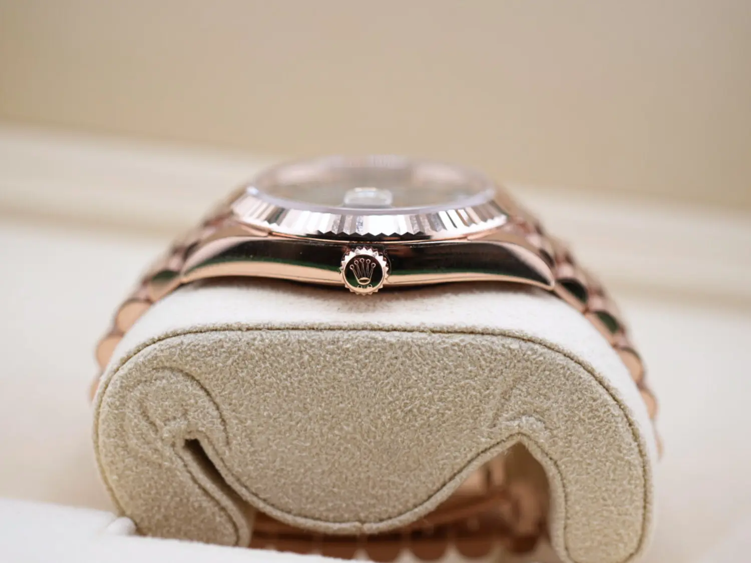 Rolex Day Date 40 Rose Gold Olive Dial LNIB - Impossible Watches