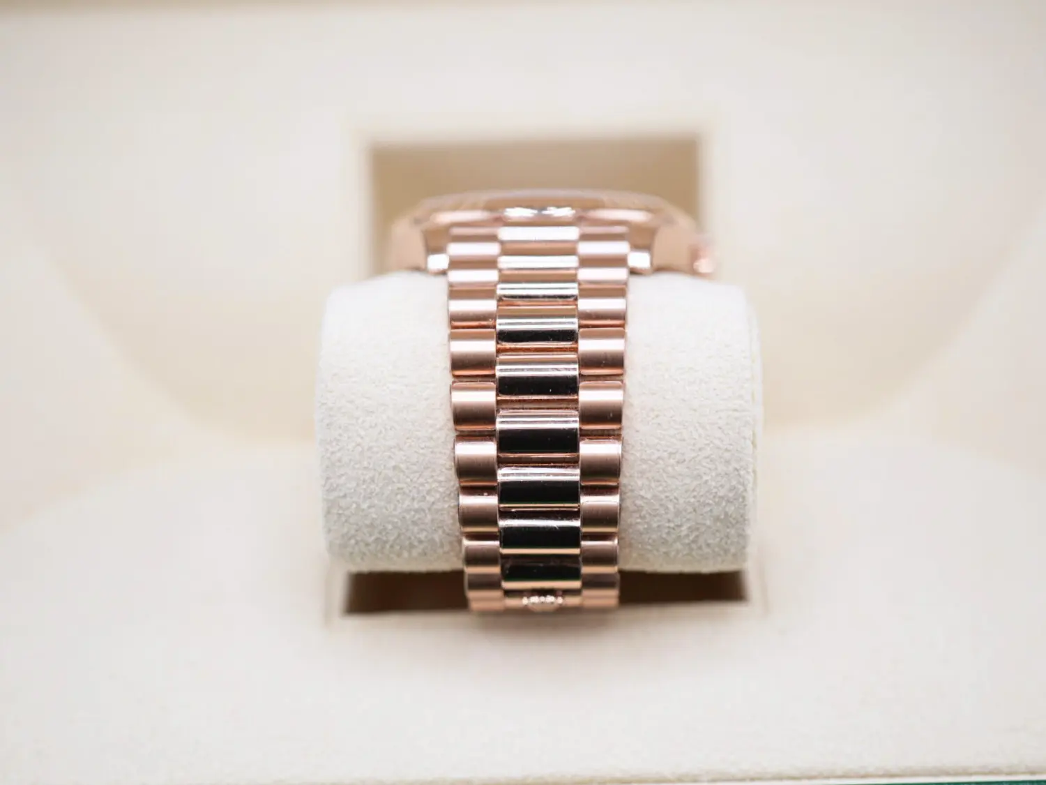 Rolex Day Date 40 Rose Gold Olive Dial LNIB - Impossible Watches