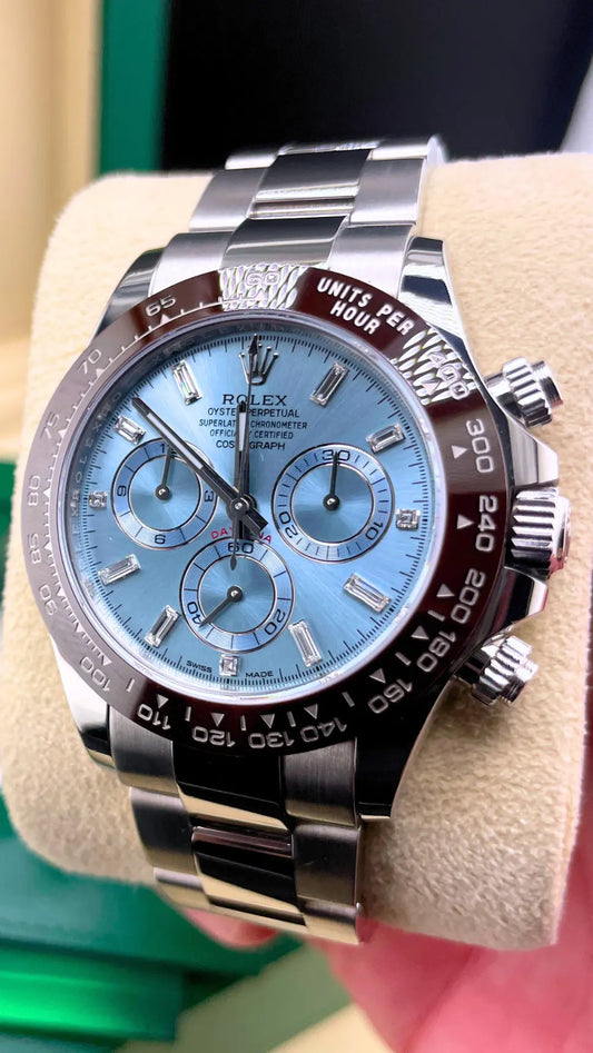 Rolex Daytona 116506 Platinum Diamond Ice Blue Dial - Impossible Watches