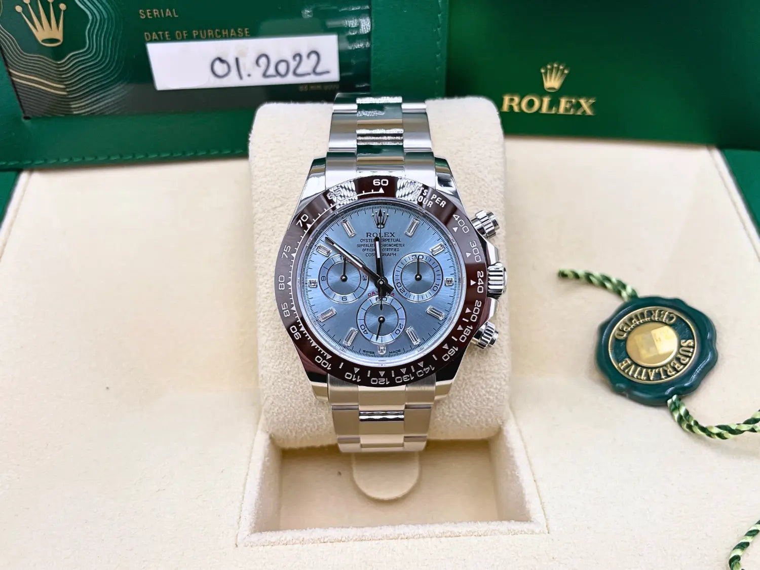 Rolex Daytona 116506 Platinum Diamond Ice Blue Dial - Impossible Watches