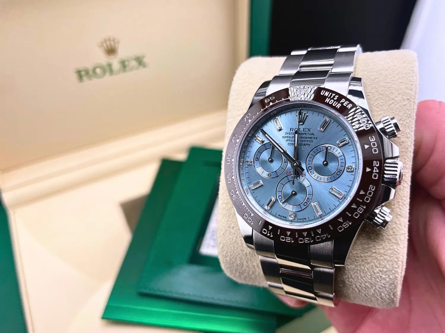 Rolex Daytona 116506 Platinum Diamond Ice Blue Dial - Impossible Watches