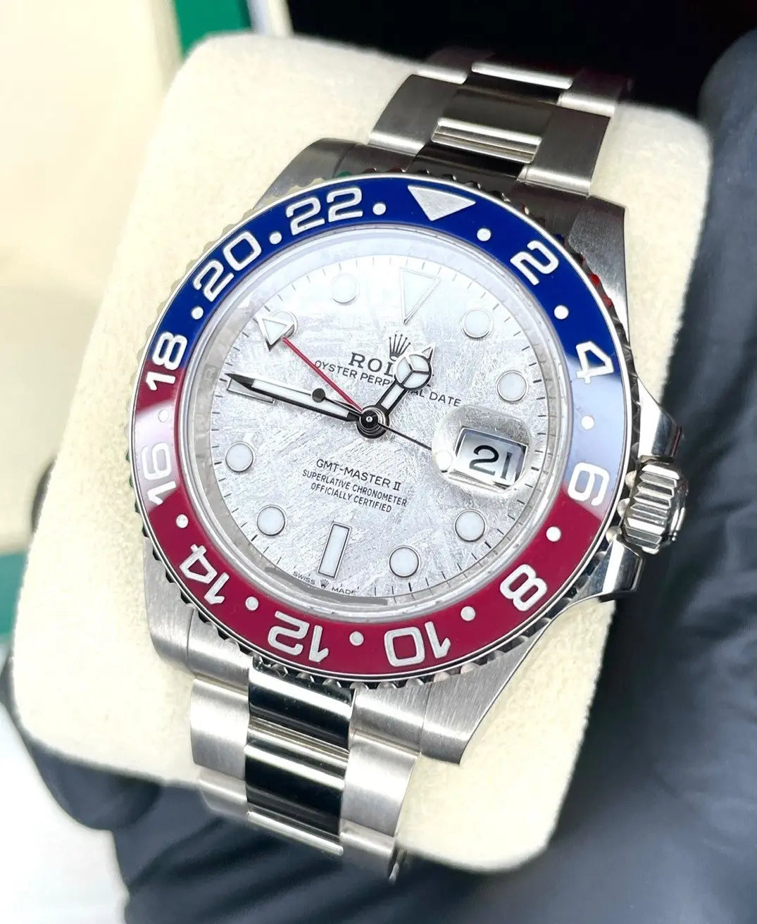 Rolex GMT-Master II Meteorite Pepsi White Gold BNIB 2024 - Impossible Watches