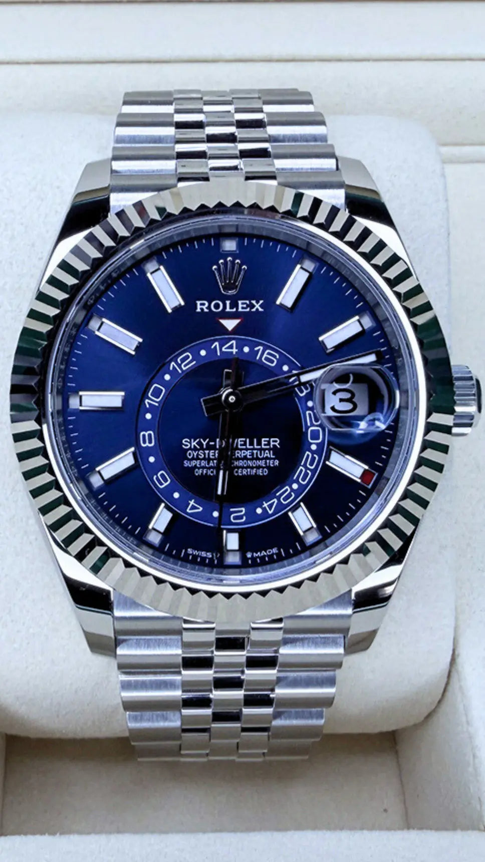 Rolex Sky-Dweller Blue Dial on Jubilee BNIB - Impossible Watches