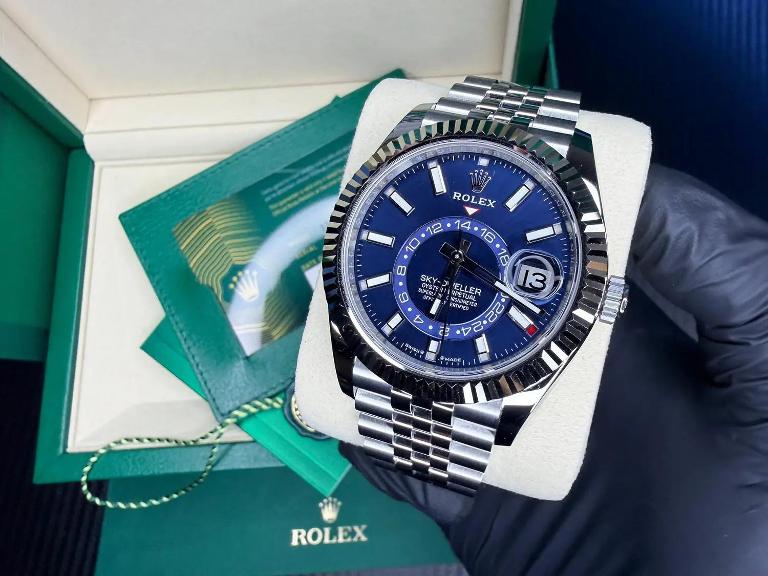 Rolex Sky-Dweller Blue Dial on Jubilee BNIB - Impossible Watches