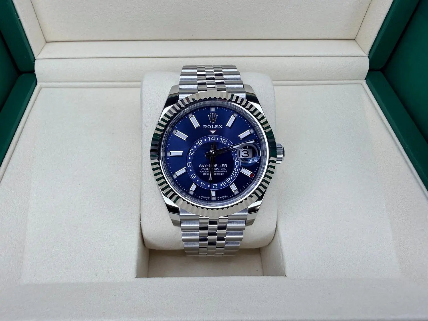 Rolex Sky-Dweller Blue Dial on Jubilee BNIB - Impossible Watches