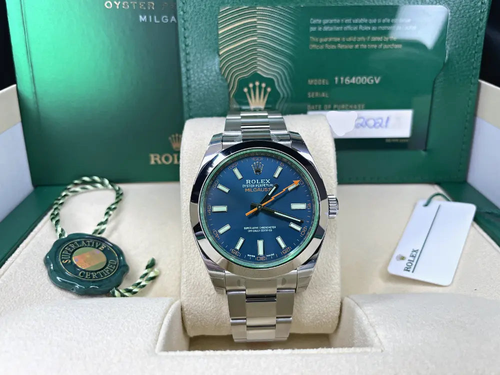 Rolex 116400GV Z-Blue Milgauss - Impossible Watches - For Sale