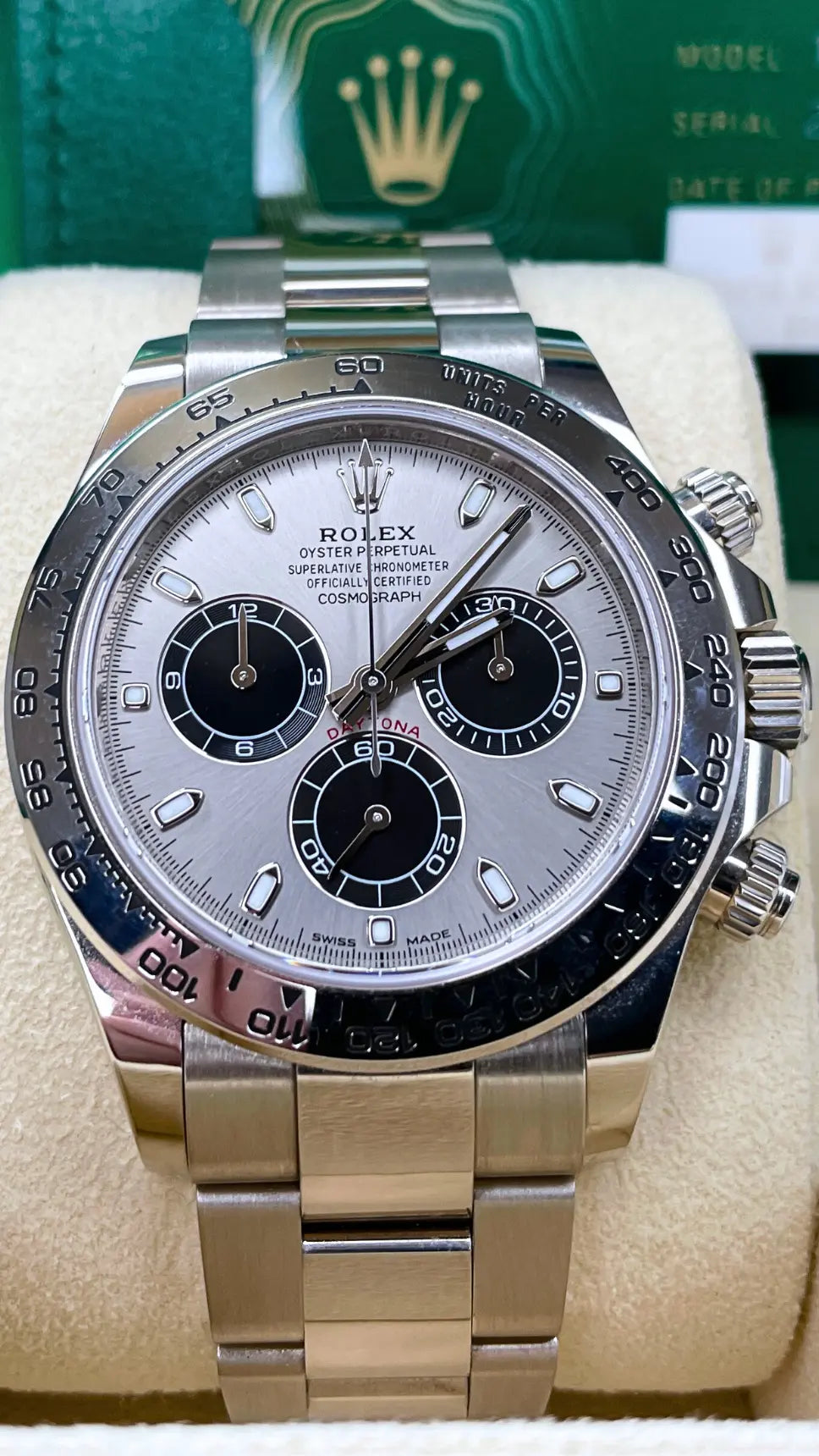 Rolex Daytona White Gold with Steel Dial 40mm<br>MINT 2021</br> Rolex - For Sale