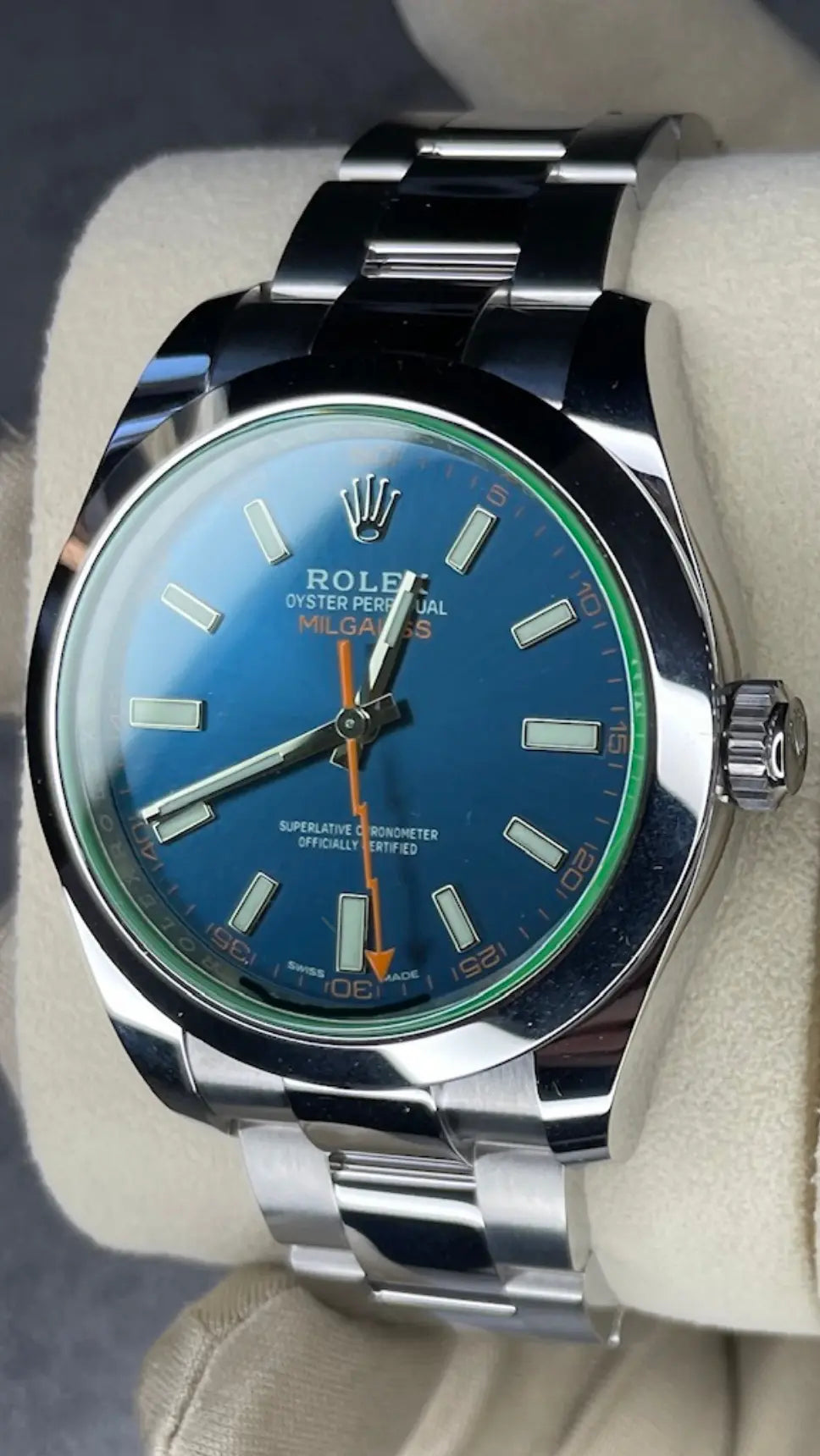 Rolex 116400GV Z-Blue Milgauss - Impossible Watches - For Sale