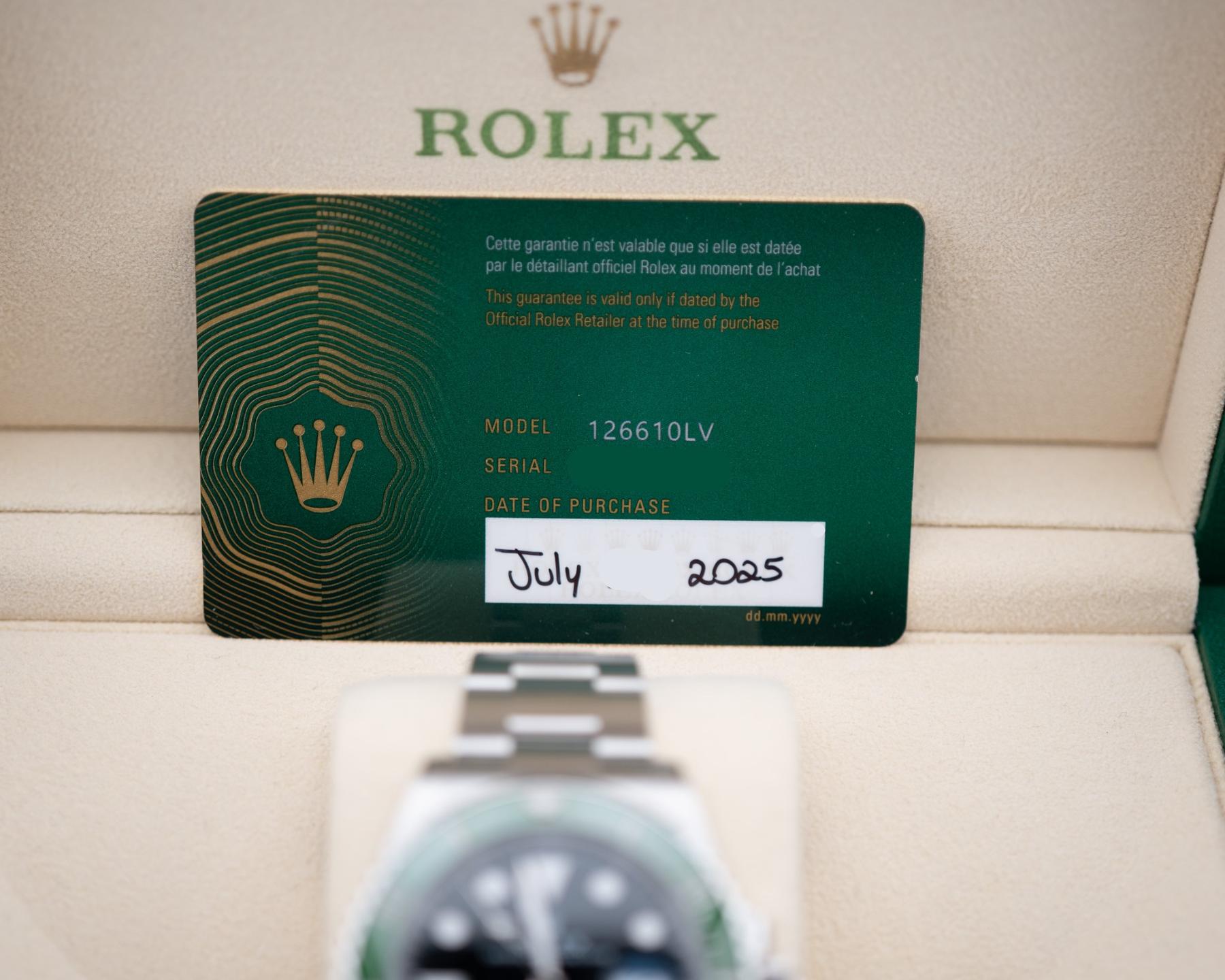 Rolex 126610LV Submariner Date "Starbucks" MINT July 2025
