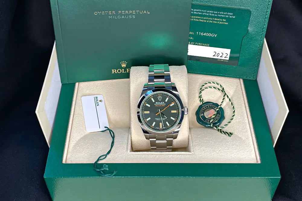 Rolex 116400GV Black Dial Milgauss - Impossible Watches - For Sale