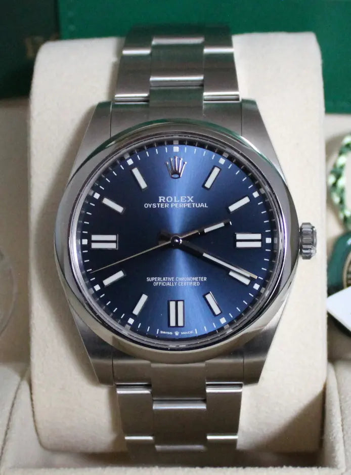 Rolex Oyster Perpetual 41mm Blue Dial - Impossible Watches - For Sale