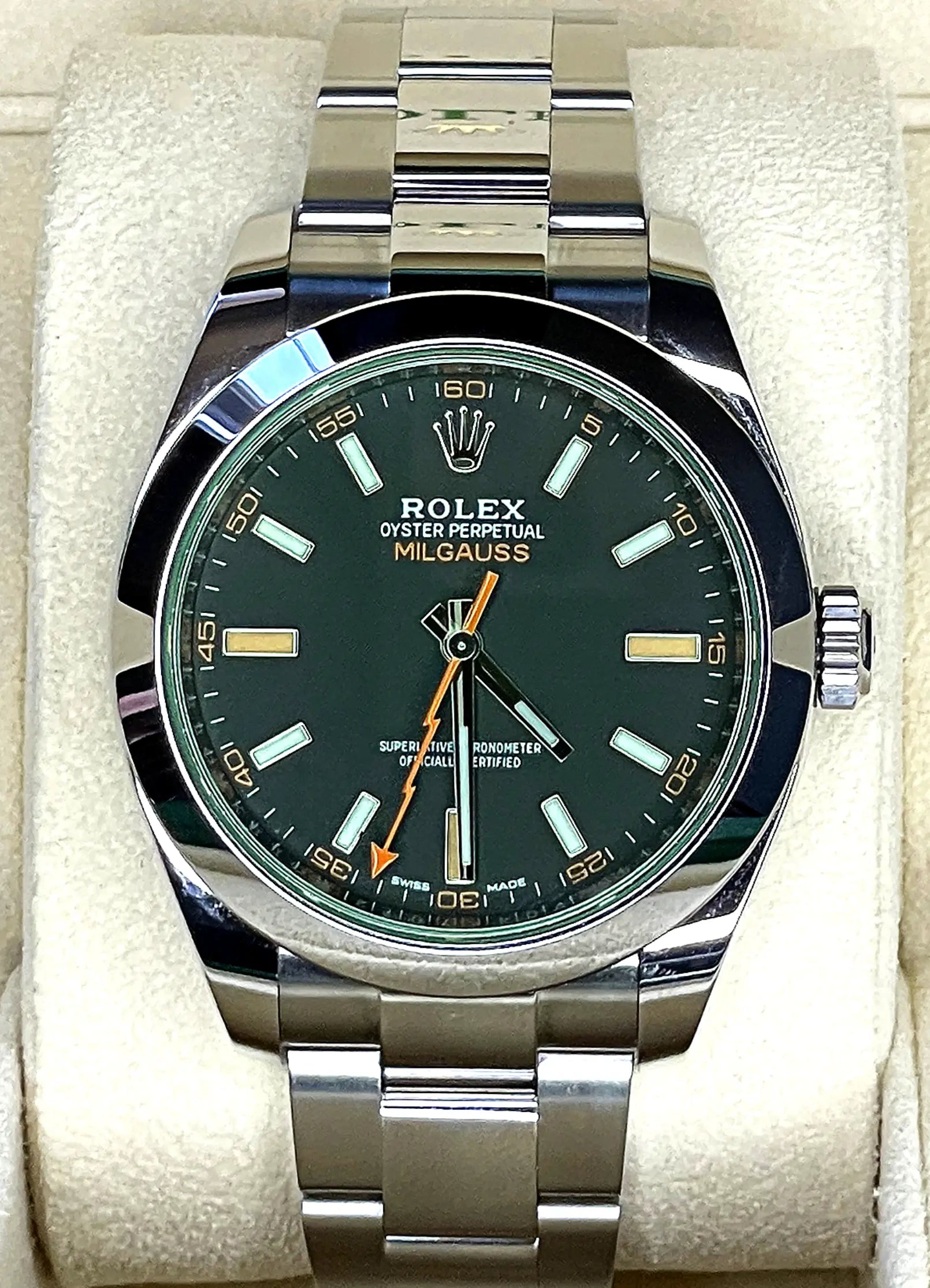 Rolex 116400GV Black Dial Milgauss - Impossible Watches - For Sale